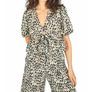 NEW TRAFFIC PEOPLE margot print top in black